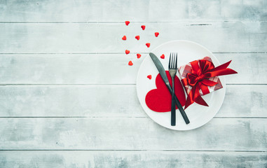 Canvas Print - Valentine's Day, serving a festive table