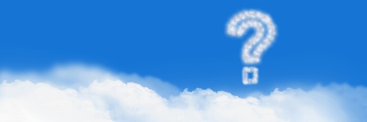Poster - question mark cloud icon with sky