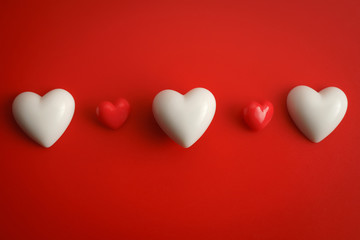 Valentines heart on a red background.Happy Valentines Day background. Can be used for celebrations valentines day.