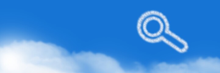 Sticker - Magnifying glass Cloud Icon with sky