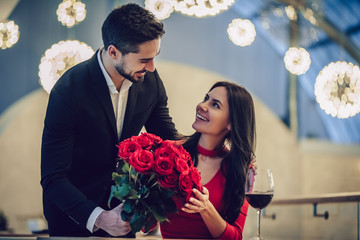 Wall Mural - Romantic couple in restaurant