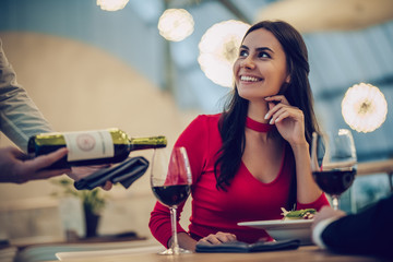 Wall Mural - Romantic couple in restaurant