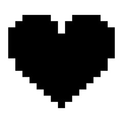 Wall Mural - pixelated heart love romantic icon vector illustration black design