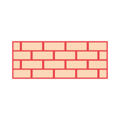 Poster - brick wall construction concret image vector illustration orange color image