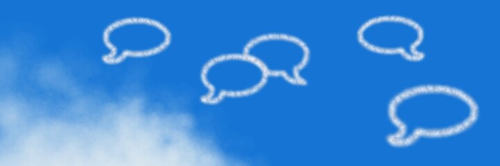Poster - chat bubble cloud icons with sky