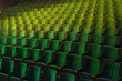 © matousekfoto - Vintage cinema theater movies audience retro seating seats, 50s 60s green, nobody