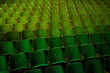 © matousekfoto - Vintage cinema theater movies audience retro seating seats, 50s 60s green, nobody