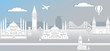 Panorama of Istanbul paper art style vector illustration. Istanbul architecture. Cartoon Turkey symbols and objects. Historical sights. Paper city.