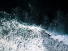 Abstract Aerial Of Waves On Madeira, Portugal