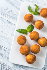 Wall Mural - Arancini on the white plate