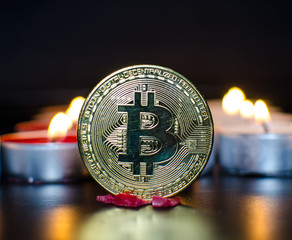 Bitcoin and tricolor candles