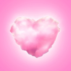 Wall Mural - Vector cotton candy heart icon valentine sweet