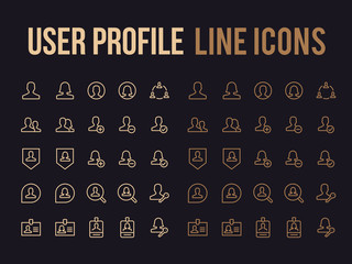 Fototapete - User profile vector line icon for app, mobile website responsive