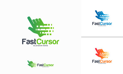 Wall Mural - Fast Cursor logo designs concept, Pixel Cursor logo template