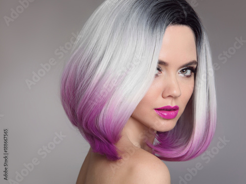 Colored Ombre Hair Extensions Beauty Model Girl Blonde With