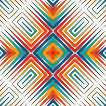 Bright Stained Glass Mosaic Abstract Background. Stylized Kaleidoscope Ornament. Geometric Seamless Pattern.