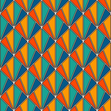 Interlocking Triangles Tessellation. Contemporary Print With Repeated Scallops. Seamless Pattern With Fish Scales.