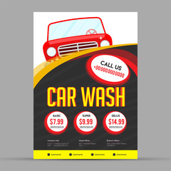 Poster - Car Wash Service Banner, Poster, Flyer or Rate Card Design for Your Business.