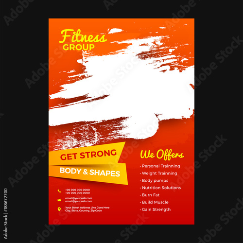 Fitness Club Flyer & Poster Cover Template. © Abdul Qaiyoom