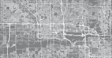 Urban vector city map of Phoenix, Arizona, USA