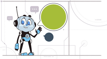Poster - Chatbot Robot Support Technology Chatter Bot In Headphones Virtual Assistance Concept Vector Illustration