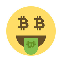 Sticker - Smiley - Emoticon - Money - Bitcoin - Laughing