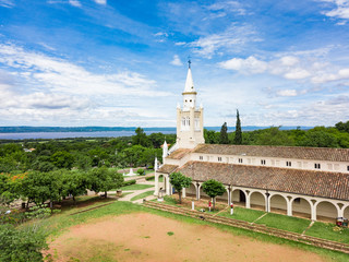 Wall Mural - Aerial view of the catholic church 