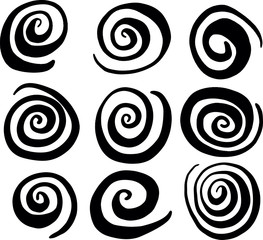 hand drawn swirl circle vectors
