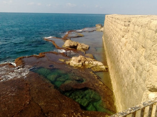 Akko port wall - israel 