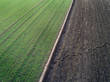 Fototapeta Kuchnia - Aerial image of agricultural fields