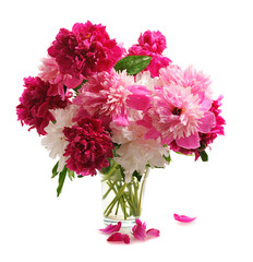 Wall Mural - bouquete of colorful peonies