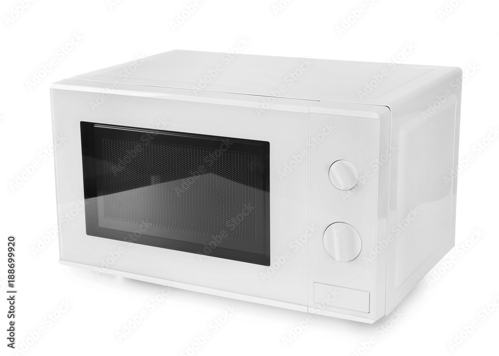 Microwave oven on white background