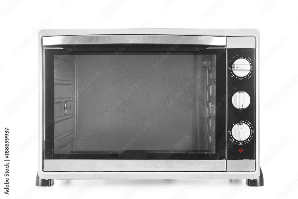 Electric oven on white background