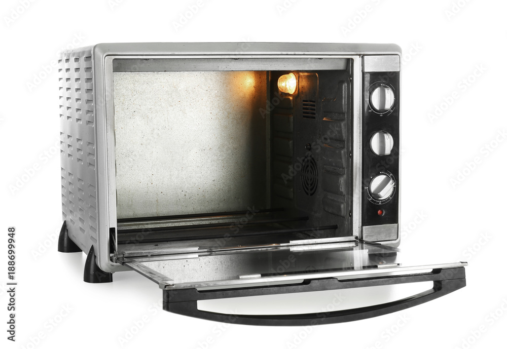 Electric oven on white background