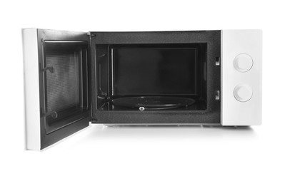 Wall Mural - Microwave oven on white background