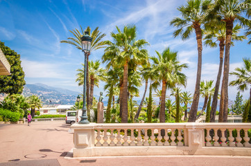 Beautiful streets and old luxury buildings of Monte Carlo, Monaco