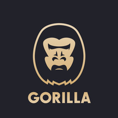 Canvas Print - gorilla head logo concept