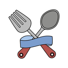 Poster - emblem with fork and spoon icon