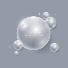 Wall Mural - transparent water droplets