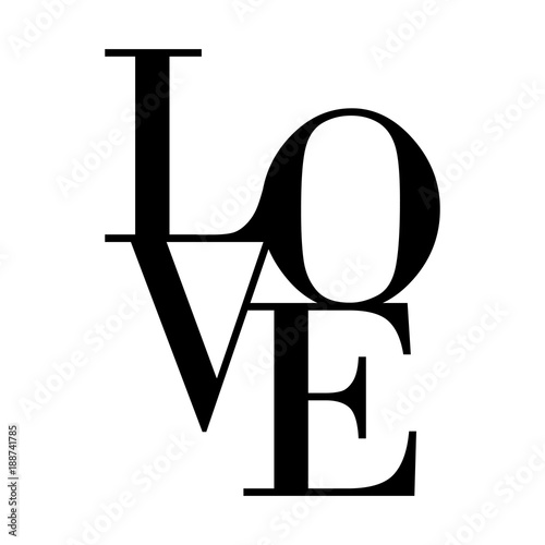 Cuadros en Lienzo Love typography text on white background for Valentines Day.