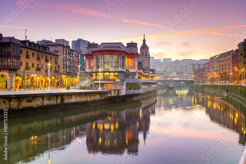 Cuadros en Lienzo view of ribera market at morning in Bilbao, Spain