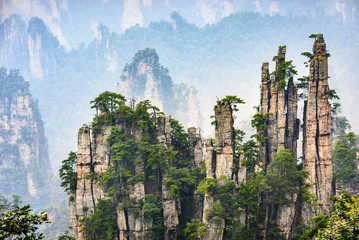 Wall Mural - Imperial Pen Peak of Zhangjiajie. Located in Wulingyuan Scenic and Historic Interest Area (Wu Ling Yuan Feng Jing Ming Sheng Qu), Hunan, china.