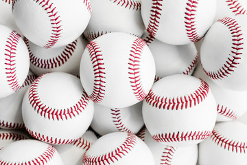 Wall Mural - Many baseballs sport collection