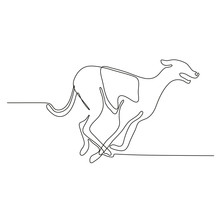 Greyhound Racing Continuous Line