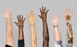 Diversity hands with numberic sign