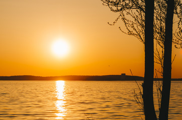 Wall Mural - Sunset On Lake