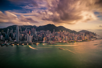 Wall Mural - Panorama of Hong Kong City skyline