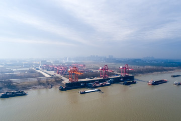 Canvas Print - inland container terminal on jiujiang