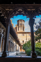 Wall Mural - Cloister of Augustins with an arch frame in Toulouse France