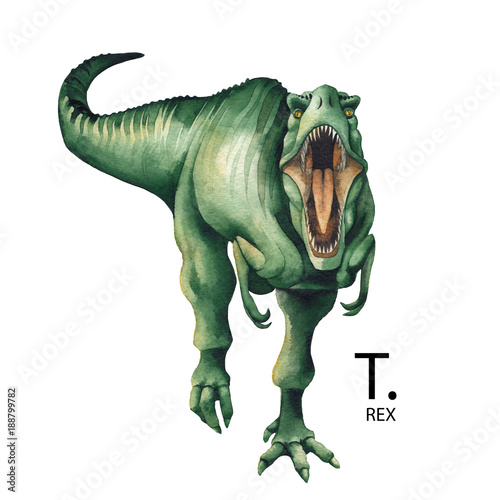 Realistic watercolor dinosaur Poster Mural XXL